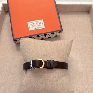 KEEP Collective Single Leather Band Espresso/Pewter/Silver